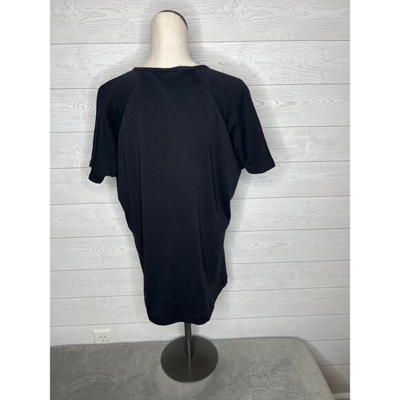 Kate Quinn black boxy tunic Top with short raglan sleeves Size XL NWT - Picture 4 of 6